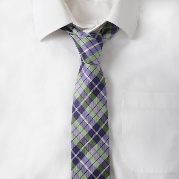 Cotton Navy & White Stripe Tie