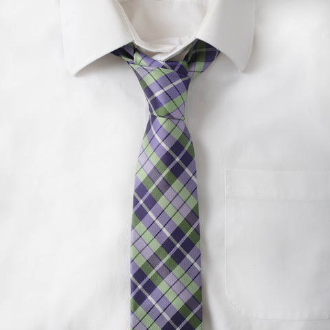 Cotton Navy & White Stripe Tie