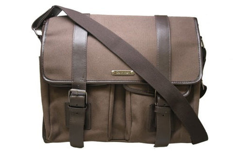 Calvin Klein Canvas & Leather Messenger Bag