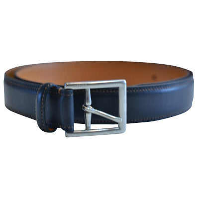 Coach Double-Stitch Black Leather Belt