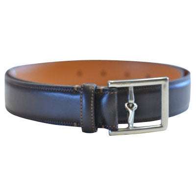 Coach Double-Stitch Mahogany Leather Belt