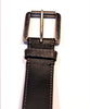 Black Leather High Stitch Belt